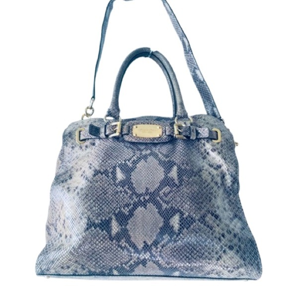 MICHEAL KORS  SNAKES SKINS REPTILE LEATHER SHOULDER BIG TOTE BAG - Picture 3 of 16